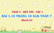 Bài 1.18 trang 18 SGK Toán 7 tập 1 Kết nối tri thức